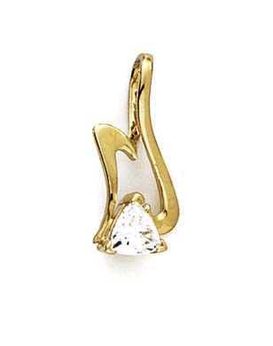 
14k Yellow Gold Freeform Trillion Cubic Zirconia Slide
