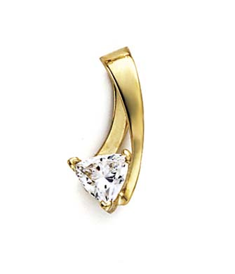 
14k Yellow Gold Modern Trillion Cubic Zirconia Slide
