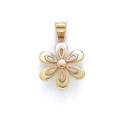 
14k Two-Tone Gold Daisy Pendant
