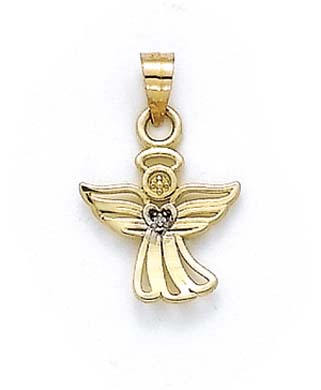 
14k Yellow Gold Diamond Angel Pendant
