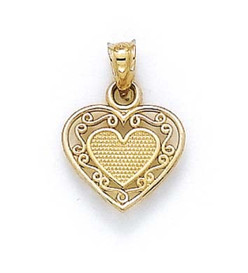 
14k Yellow Gold Filigree Heart Pendant
