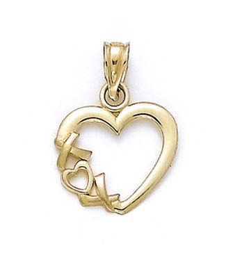 
14k Yellow Gold X Heart Pendant
