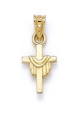 
14k Small Crossterling Silverhroud Pendant
