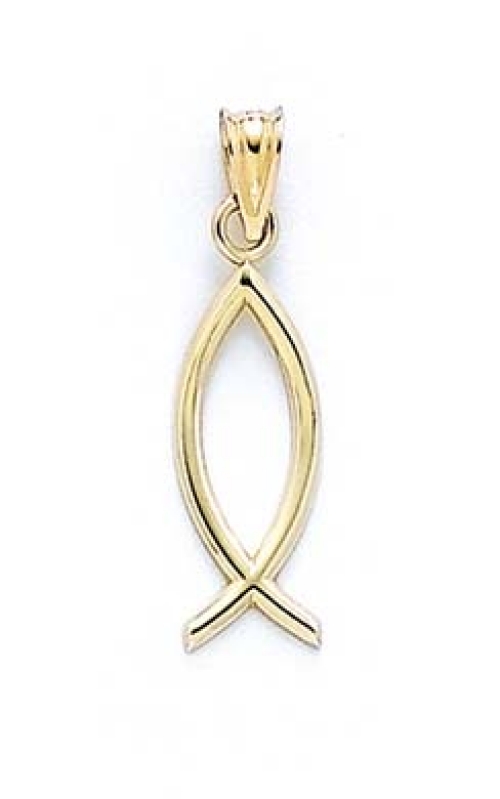 
14k Yellow Gold Christian Fish Pendant
