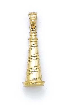 
14k Yellow Gold Lighthouse Pendant
