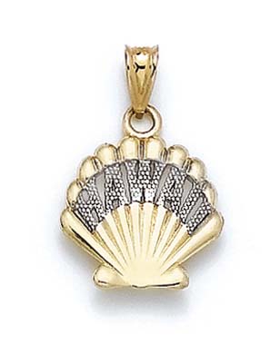 
14k Two-Tone Gold Hawaii Shell Pendant
