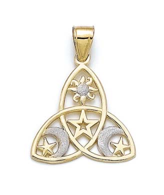 
14k Two-Tone Gold Large Two-Tone Celestial Pendant
