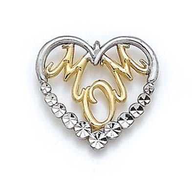 
14k Two-Tone Gold Mom Journey Heart Pendant
