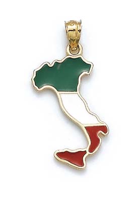 
14k Yellow Gold Enameled Italy Pendant
