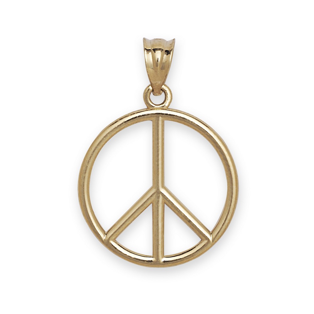 
14k Yellow Gold Peace Sign Pendant
