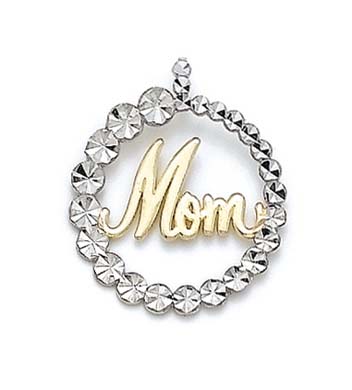 
14k Two-Tone Gold Mom Journey Circle Pendant
