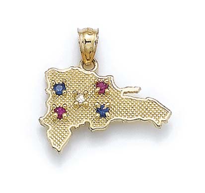 
14k Yellow Gold Dominican Republic Cubic Cubic Zirconia Pendant
