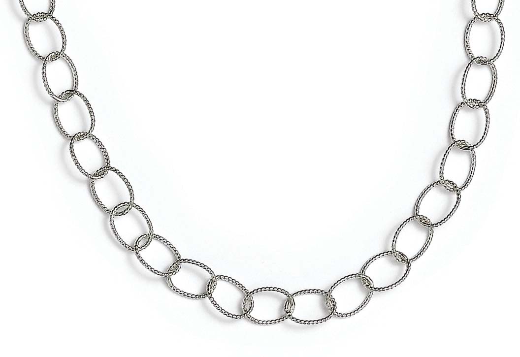 
Sterling Silver Small Twist Oval Links 20 Inch Necklace
