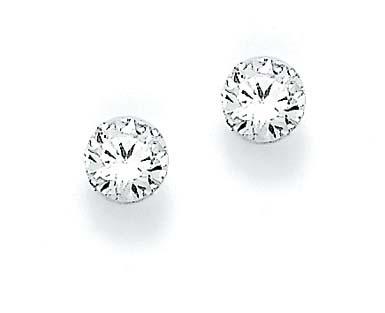 
Sterling Silver 7mm Cubic Zirconia Stud Earrings
