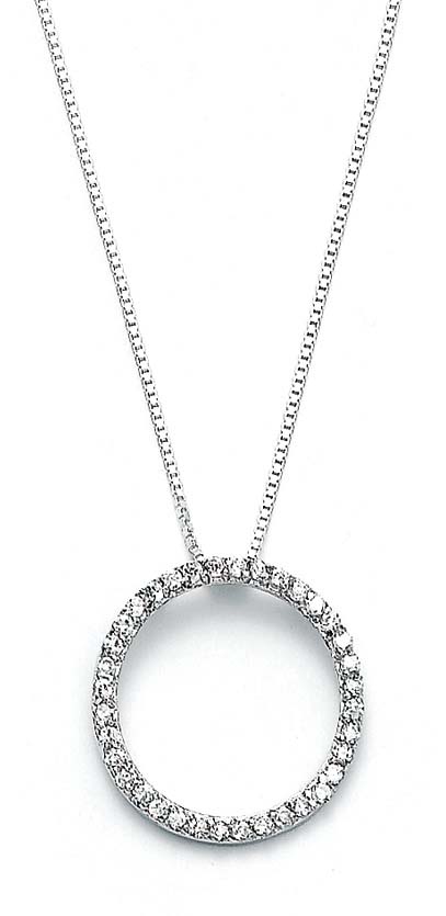 
Sterling Silver Cubic Zirconia Cubic Zirconia Circle Pendant
