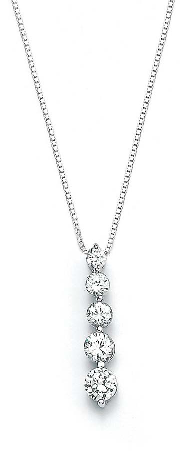 
Sterling Silver Cubic Zirconia Journey Pendant
