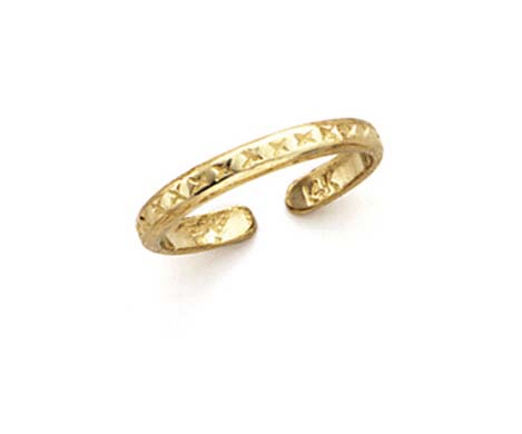 
14k Yellow Gold Small Lattice Toe Ring
