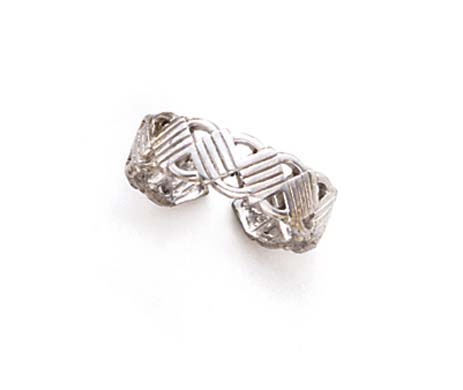 
14k White Gold Stripe Toe Ring
