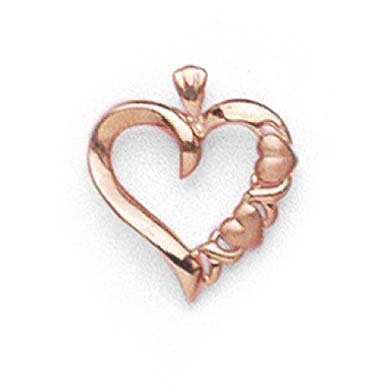 
14k Rose Gold Hugs Kisses Heart Pendant
