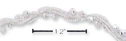 
Sterling Silver 7I Double Twist Mesh Bracelet Sparkle-Cut Beads Bracelet
