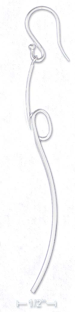 
Sterling Silver 2.75 In Elongated Curved Line Loop Earrings
