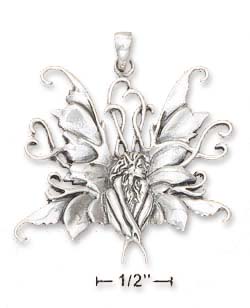 
Sterling Silver 1 1/2 In Sitting Fairy Pendant - Nickel Free
