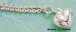 
Sterling Silver 9 In. Cable Anklet With Small Engraved Heart
