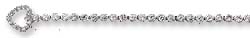 
Sterling Silver 7 In. Clear Bezel Set Bracelet Cubic Zirconia Open Heart
