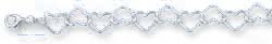 
Sterling Silver Italian 7 In. Large Open Wire Heart Bracelet
