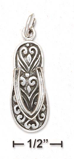 
Sterling Silver Flip-Flop Charm Fancy Swirled Sole (Approximately 1 Inch)
