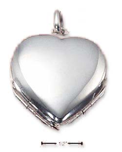 
Sterling Silver Four Way Heart Locket Pendant (Appr. 1 Inch)
