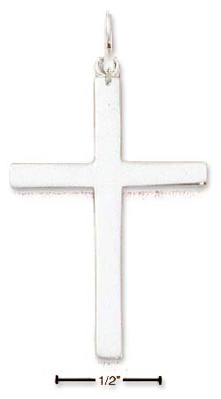 
Sterling Silver Medium High Polish Flat Simple Cross Pendant
