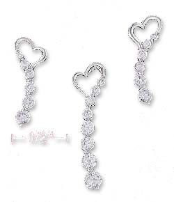 
Sterling Silver 7mm Open Heart Journey Style Cubic Zirconia Tails Earring Pendant Set
