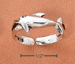 
Sterling Silver Swimming Narrow Dolphin Split Shank Toe Ring
