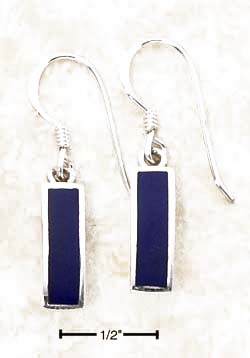 
Sterling Silver Slightly Curved 1/2 Inch Lapis Bar Earrings
