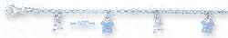 
Sterling Silver 5.5 Inch Childs Enamel T-shirt Blue Jeans Charm Bracelet
