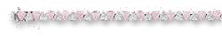 
Sterling Silver Alternating Inverted Pink White 4mm Trillion Cubic Zirconia Bracelet
