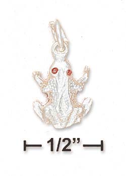 
Sterling Silver Red Eyed High Polish Frog Charm Hollow Back
