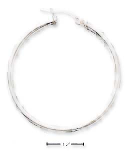 
Sterling Silver 38mm Tubular Hoop With French Lock Earrings (3mm Tubing)
