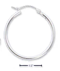 
Sterling Silver Lightweight 28mm Hoops Curved Lock Earrings
