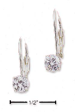 
Sterling Silver 4mm Round Cubic Zirconia Leverback Earrings
