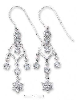 
Sterling Silver Fancy Multiple Cubic Zirconia Dangle Earrings Cubic Zirconia Flower
