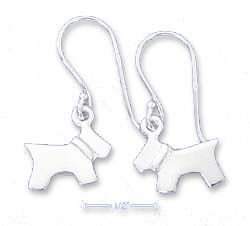 
Sterling Silver High Polish Dog Dangle French Wire Earrings
