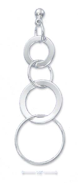 
Sterling Silver Alternating Wide Interlocked Rings Earrings
