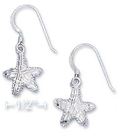 
Sterling Silver DC Satin 12mm StarFish Earrings French Wire
