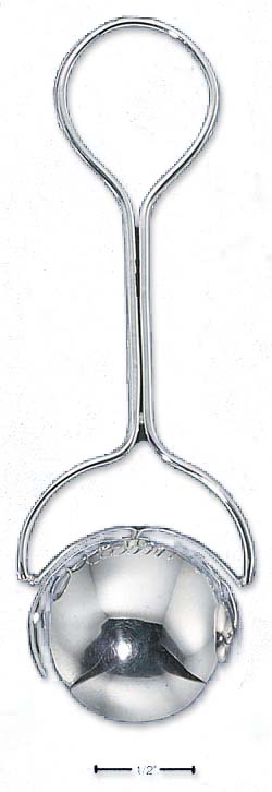 
Sterling Silver Plain High Polish Ball Baby Rattle Loop End
