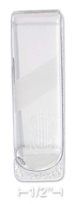 
Sterling Silver 15mm Mens Money Clip With Etched Money Sign
