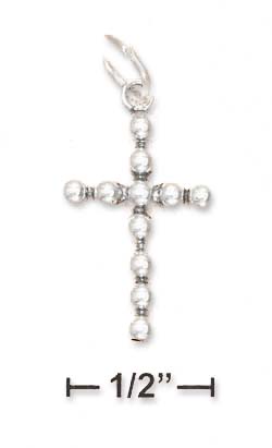 
Sterling Silver Medium Beaded Cross Charm (Approx. 1 Inch)
