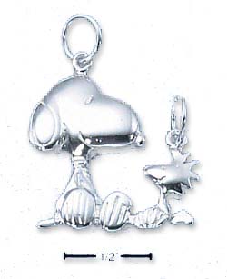 
Sterling Silver Peanuts Snoopy Woodstock Friendship Charm
