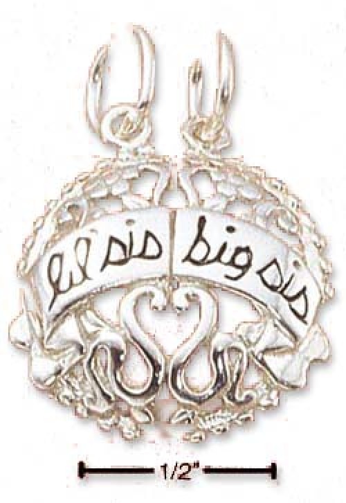 
Sterling Silver Little Sister/ Big Sister Two Piece Charm 
